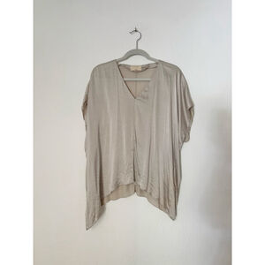Women's Alice + Olivia Beige Silk Blend Blouse S